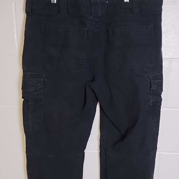 Hammer Down Heavy Duty Black Cargo Pants Sturdy Fabric Double knees & leg Hem - Picture 1 of 16